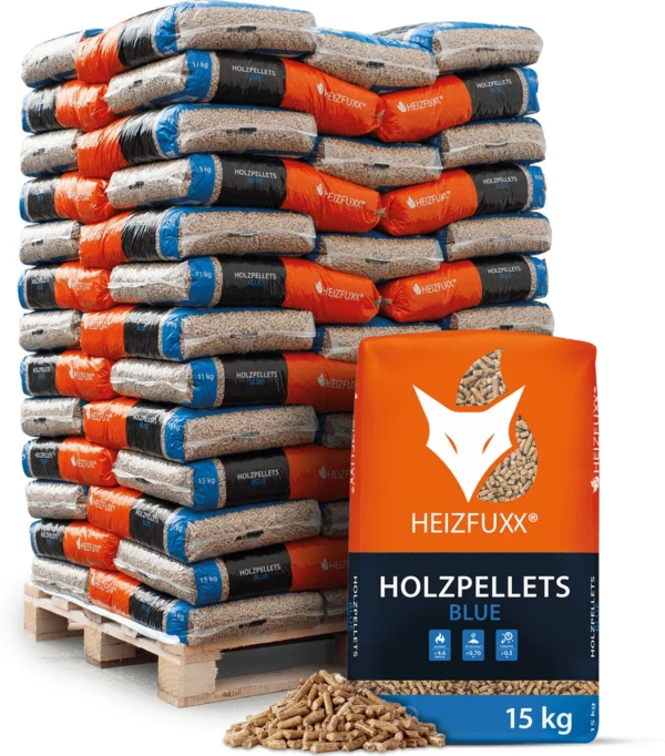 Heizfuxx Holzpellets Blue 15kg x 65 Sack 975kg Palette – Bild 5