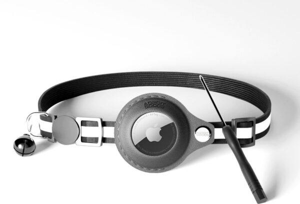 AdroitGoods Airtag Katze/Hund Halsband - Schwarz - Gps Tracker Haustier - Geeignet für Apple AirTag – Bild 3