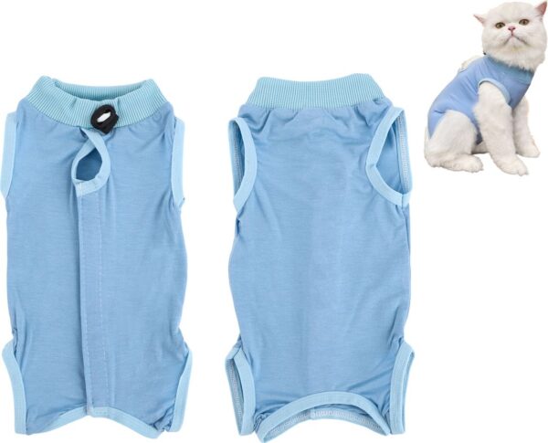 Katzenbody nach OP Erholungsanzug Kleidung Modal Recovery Kastration Spay Entwöhnung Leckschutz Suit für Katze,S